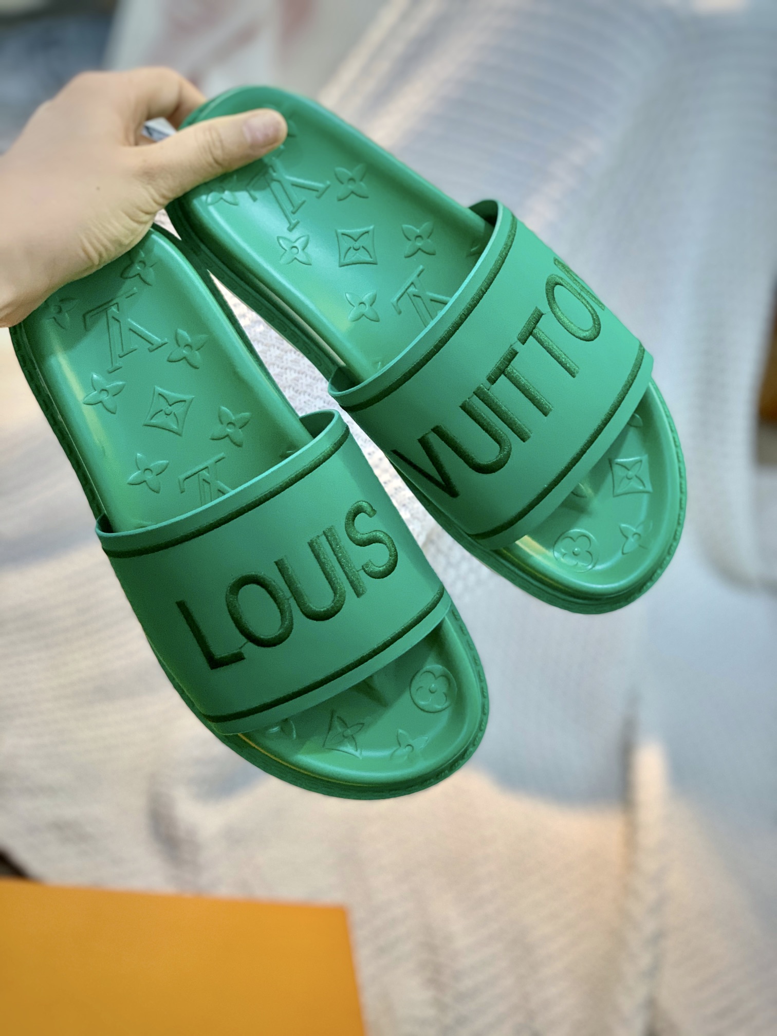 Louis Vuitton Women's Pool Pillow Flat Comfort Mule Green For Women LV - Soul Replicas