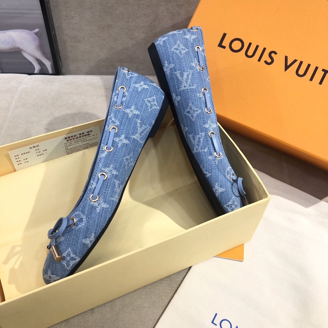 Louis Vuitton Gloria Flat Loafer Blue For Women LV - Soul Replicas