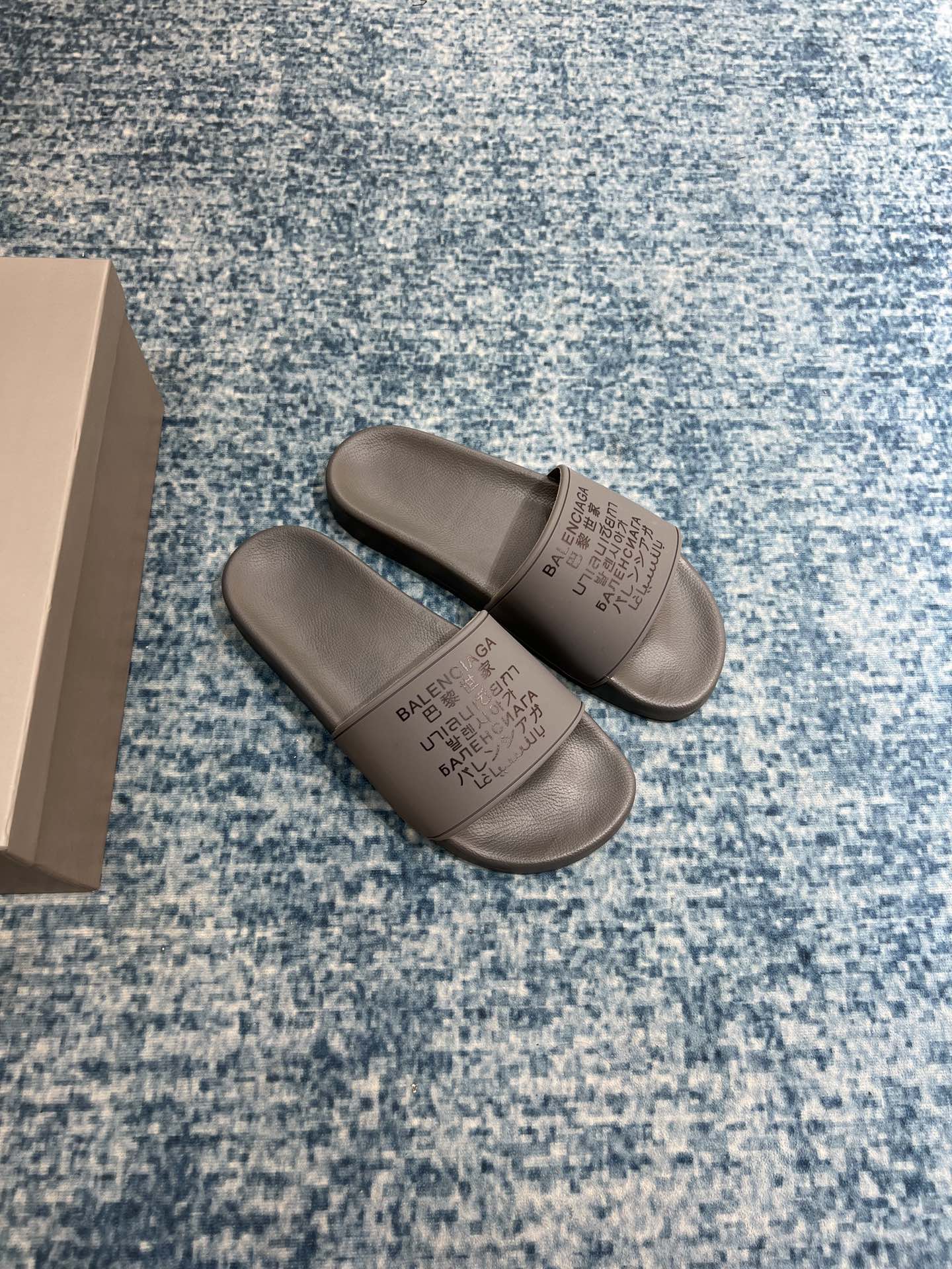 Balenciaga Pool Slide Sandal Grey For Women - Soul Replicas