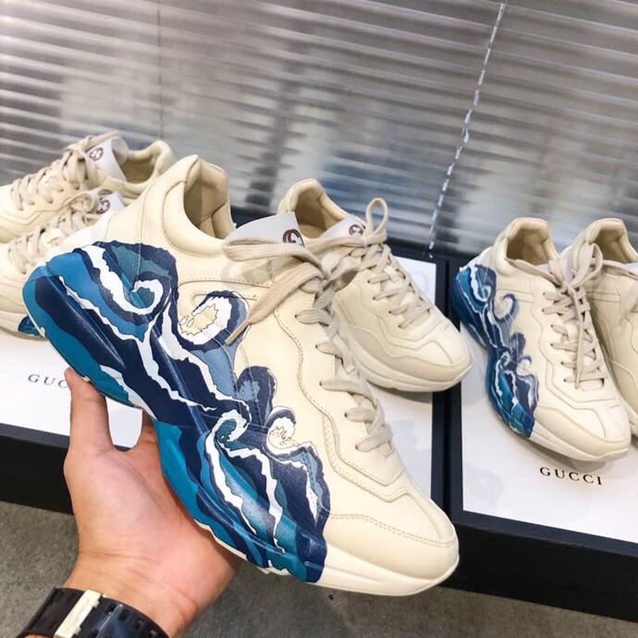 Gucci Rhyton Wave Unisex Dad Sneakers White For Women Gucci - Soul Replicas