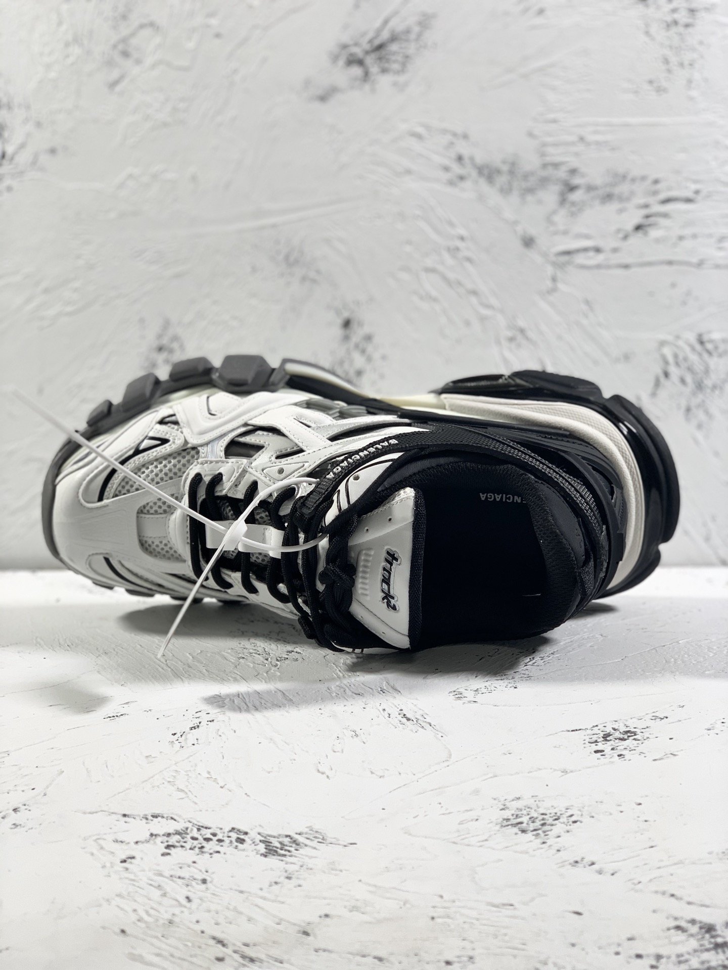 Balenciaga Track.2 Clear Sole Trainers Black/White For Women - Soul Replicas