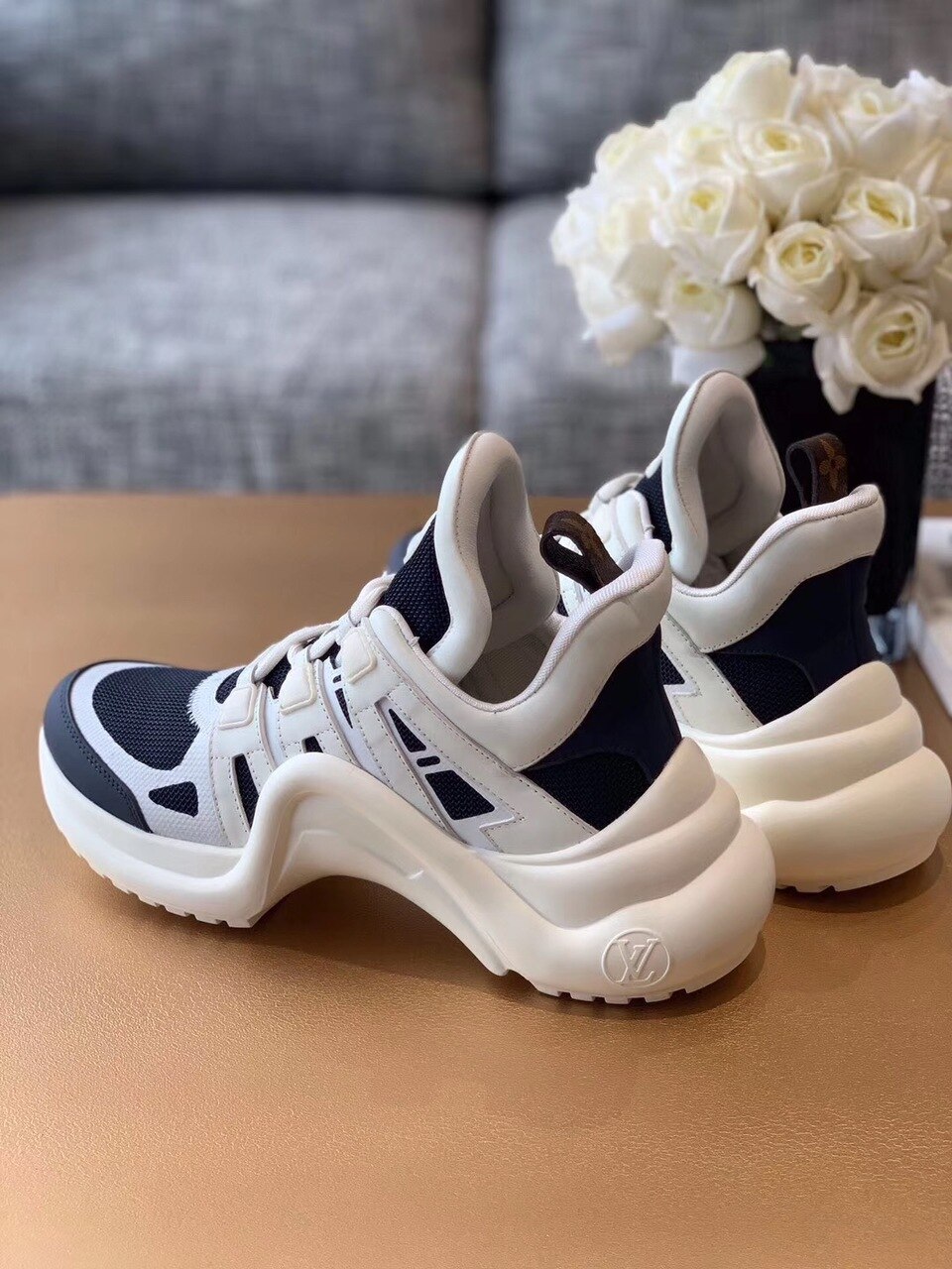 Louis Vuitton LV Archlight Sneaker Mix Of Materials Navy Blue For Women LV - Soul Replicas