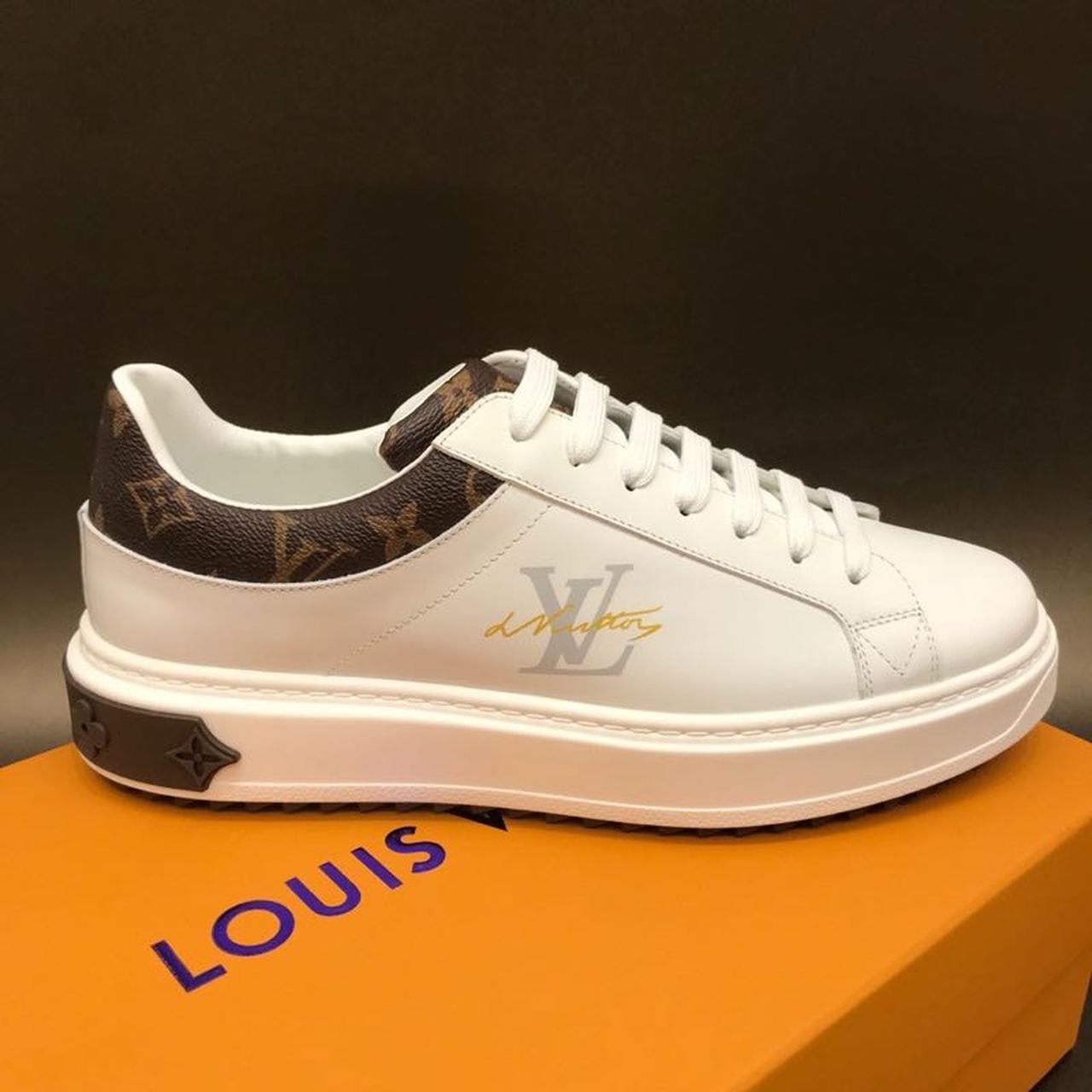 Louis Vuitton Time Out Sneaker Monogram Canvas White/Brown For Women LV - Soul Replicas