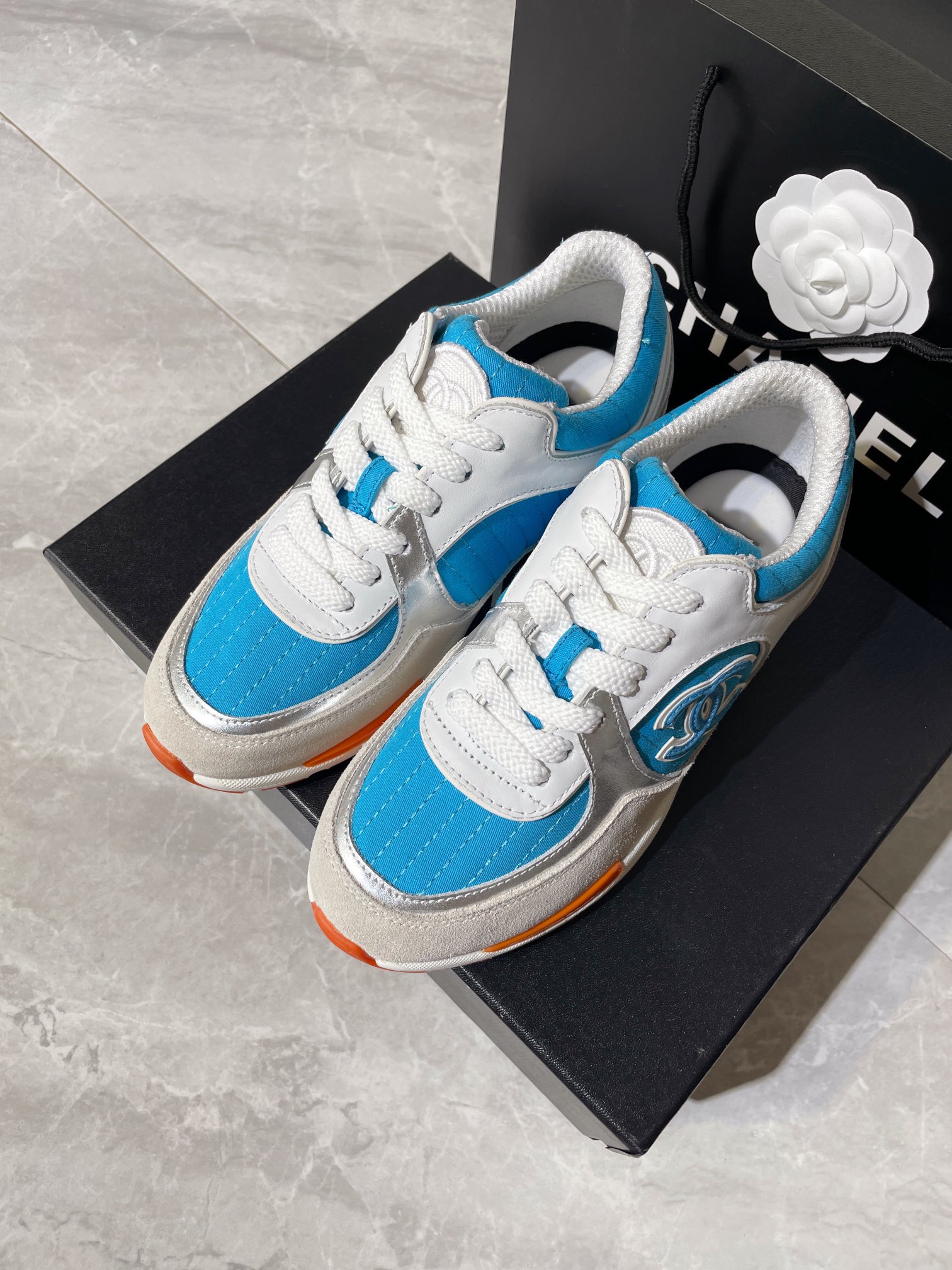 Chanel Women's Sneakers In Fabric Blue For Women - Soul Replicas