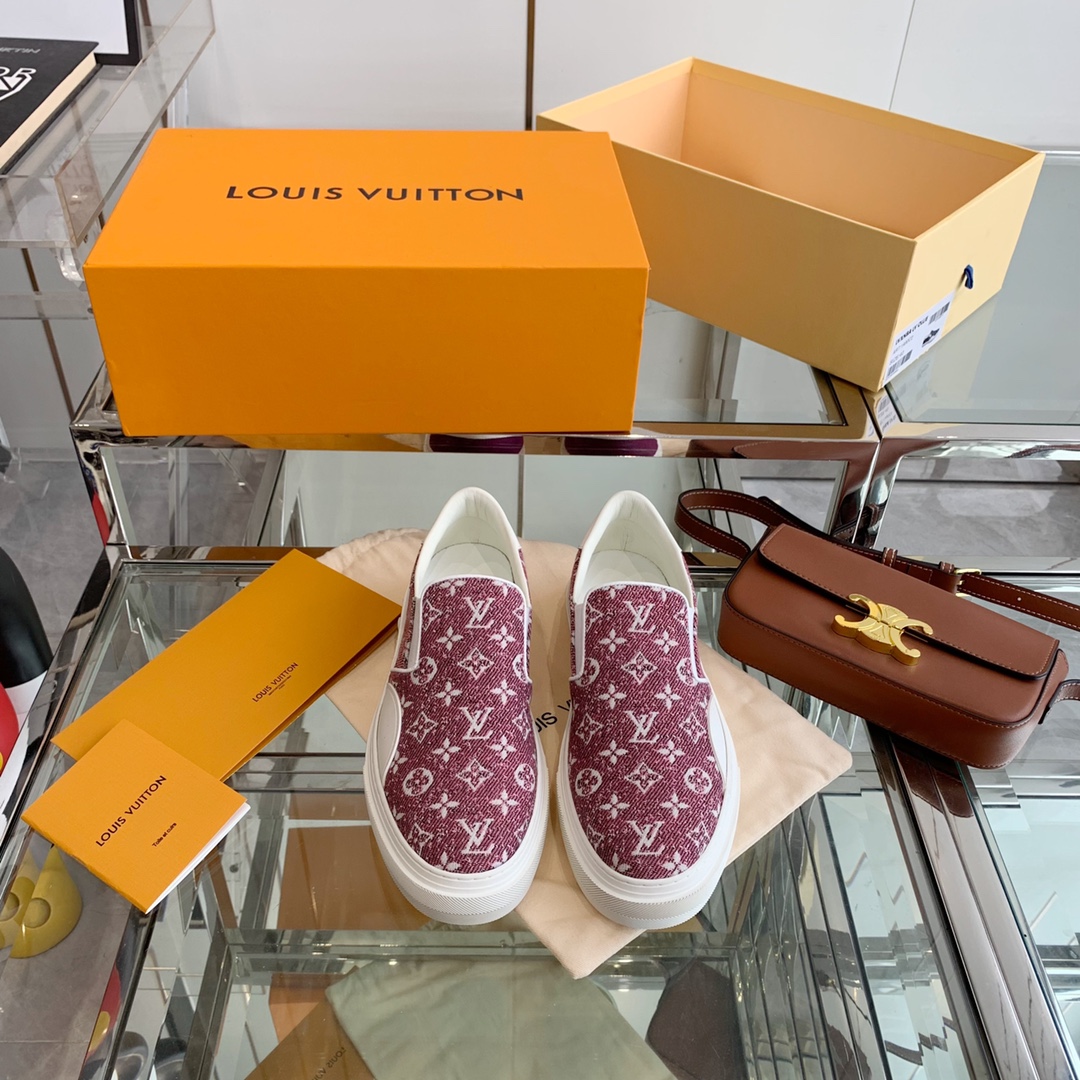 Louis Vuitton Women's Trocadero Slip On Red For Women LV - Soul Replicas