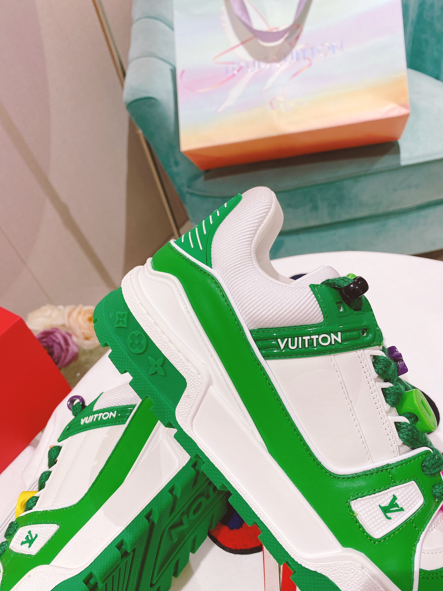 Louis Vuitton Women's LV Trainer Sneaker Green For Women LV - Soul Replicas