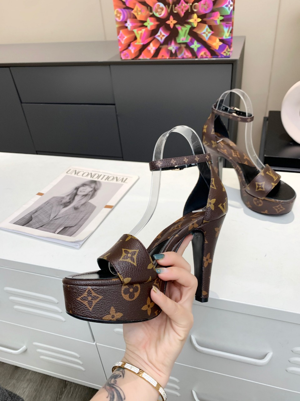 Louis Vuitton Women's Afterglow Platform Sandal Brown For Women LV - Soul Replicas