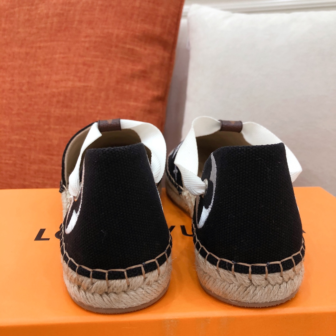 Louis Vuitton Women's Starboard Flat Espadrille Black For Women LV - Soul Replicas
