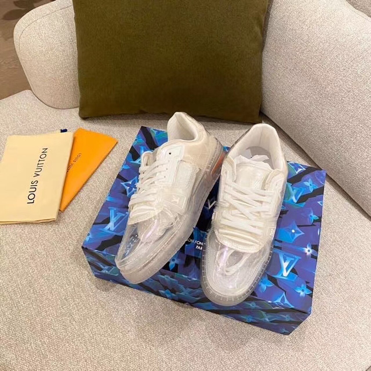 Louis Vuitton Trainer Sneaker Transparent Virgil Abloh For Women LV - Soul Replicas