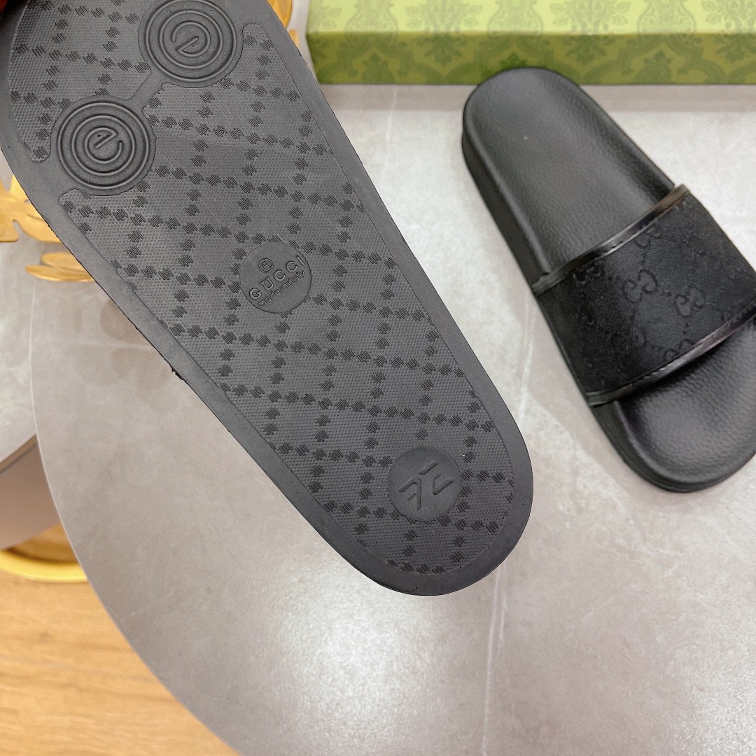 Gucci Women's Gucci Slide Sandal Black For Women 407345 - Soul Replicas