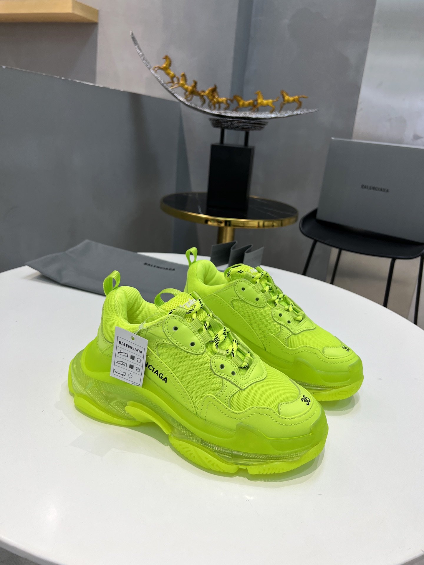 Balenciaga Triple S Trainers Clear Sole Yellow For Women - Soul Replicas