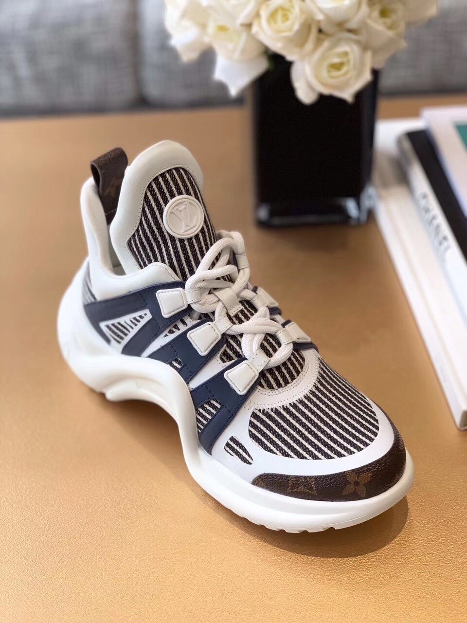 Louis Vuitton Archlight Sneakers Calfskin Leather Fall/Winter Collection White/Black/Brown - Soul Replicas