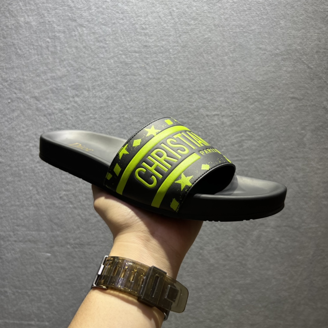Christian Dior Dway Slide Black/Yellow For Men CD - Soul Replicas