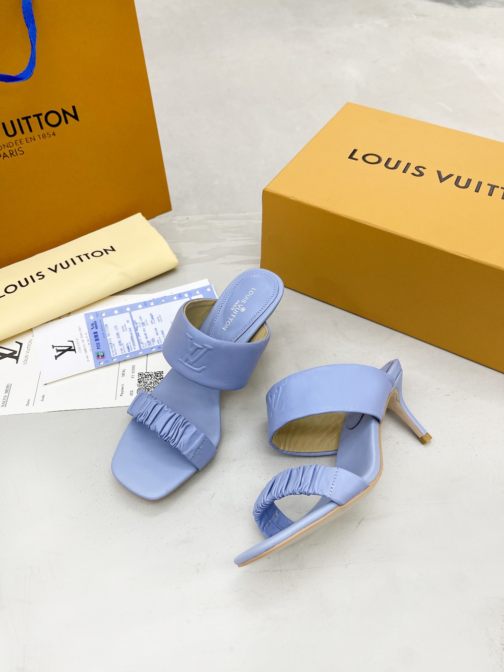 Louis Vuitton Women's Drapy Mule Blue For Women LV - Soul Replicas