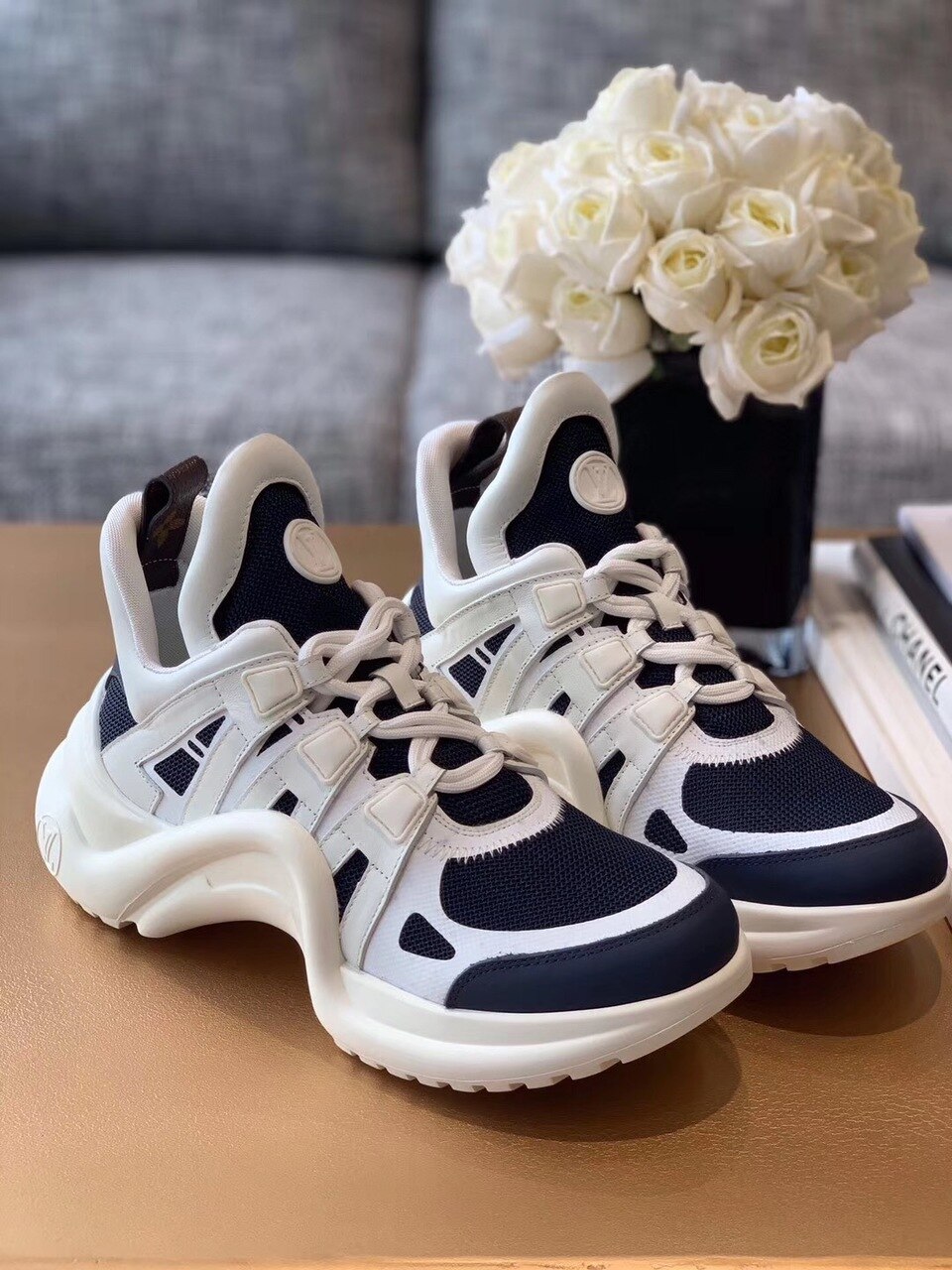 Louis Vuitton LV Archlight Sneaker Mix Of Materials Navy Blue For Women LV - Soul Replicas