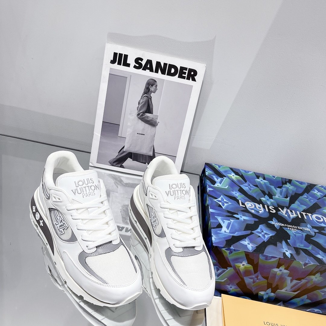 Louis Vuitton Run Away Sneaker Iridescent Textile White For Women LV - Soul Replicas