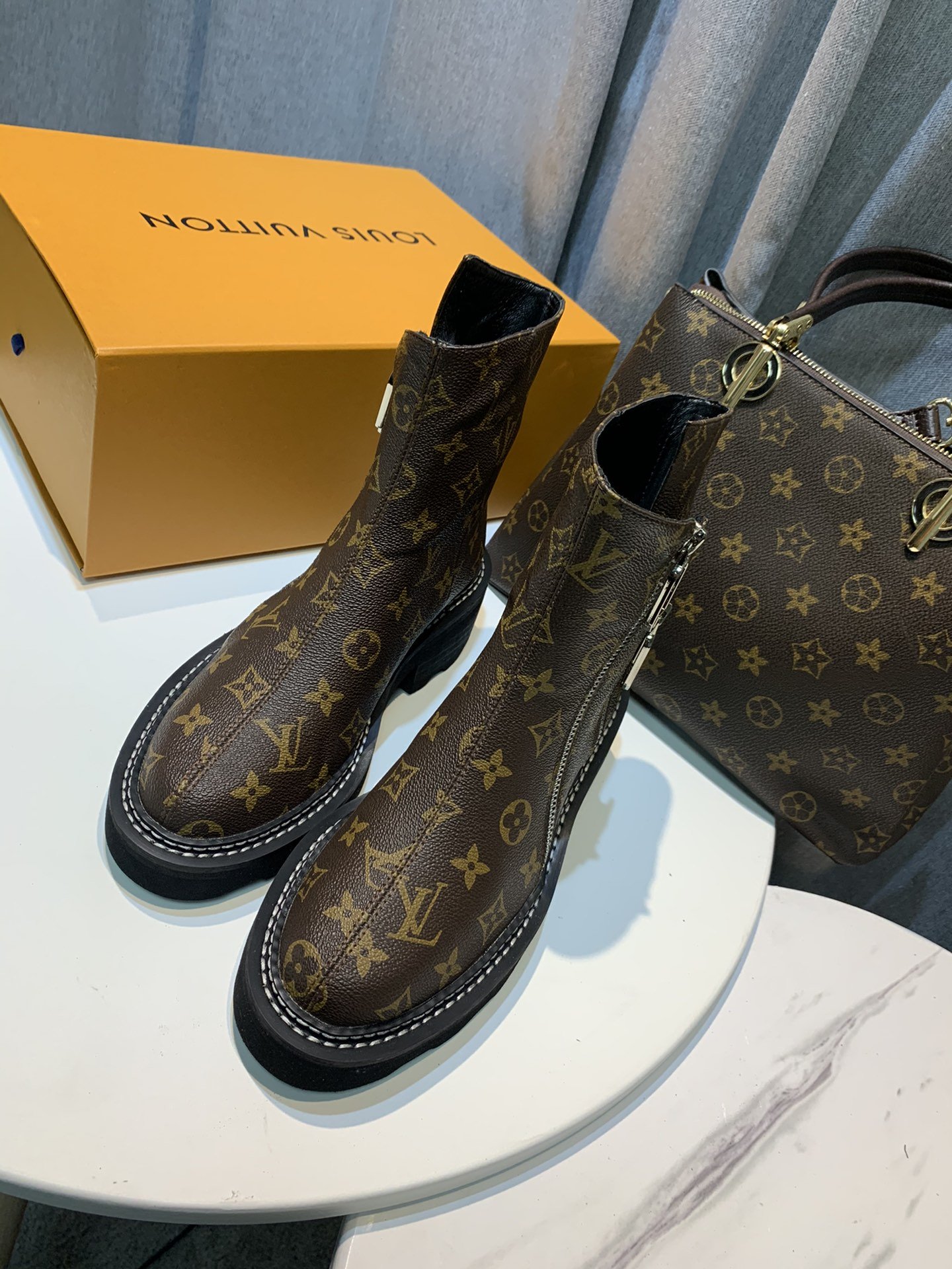 Louis Vuitton Women's LV Beaubourg Ankle Boot Brown For Women LV 1A8QCK - Soul Replicas