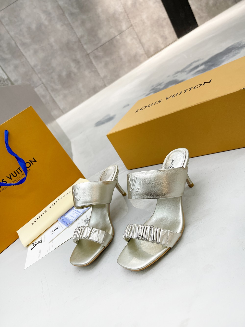 Louis Vuitton Women's Drapy Mule Gold For Women LV - Soul Replicas