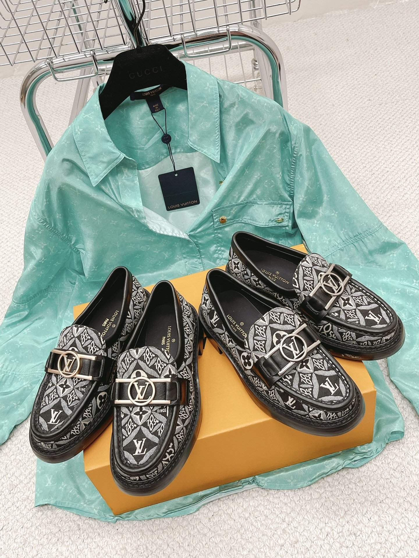 Louis Vuitton Women's Academy Loafer Black And White For Women LV - Soul Replicas