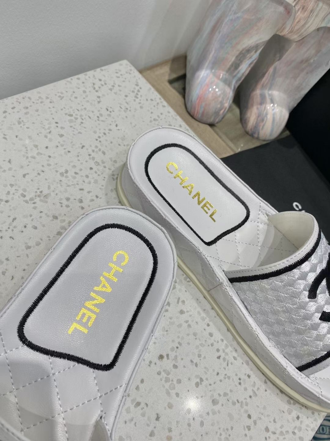 Chanel Women's Mules Black And White For Women - Soul Replicas