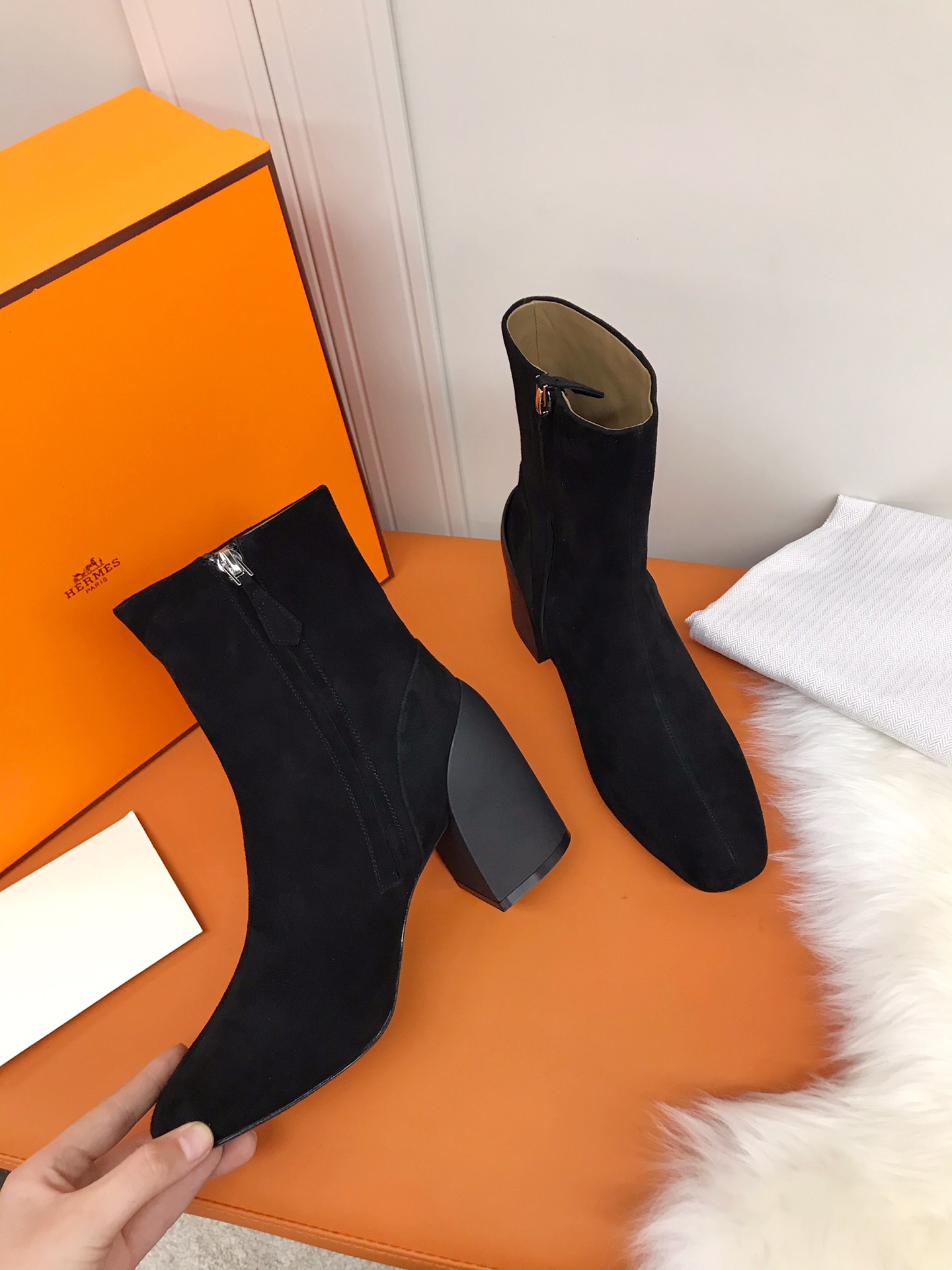 Hermes Brooke Ankle Boots Black For Women 2.4in/6cm - Soul Replicas