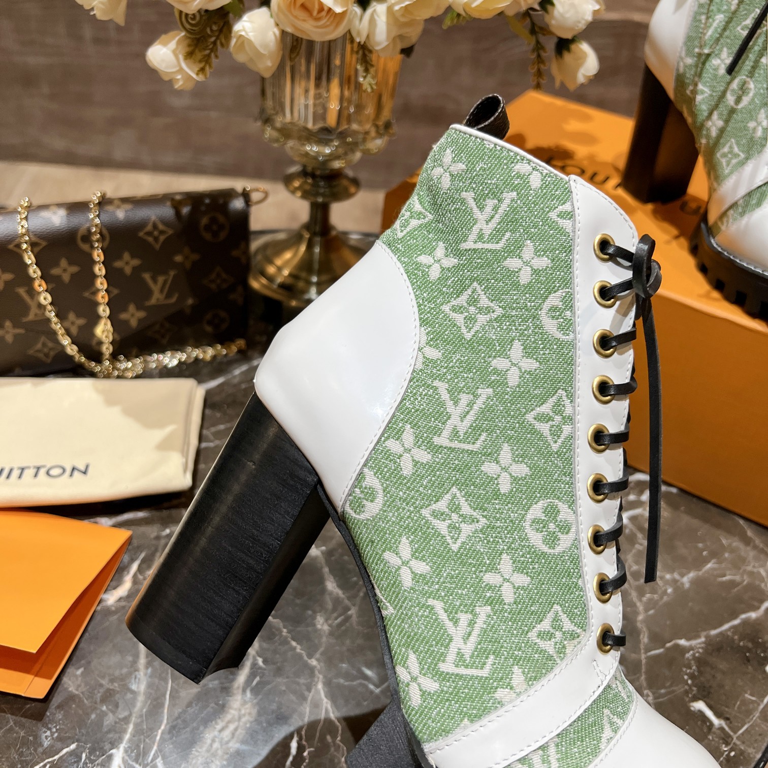 Louis Vuitton Women's Star Trail Ankle Boot Green For Women LV - Soul Replicas