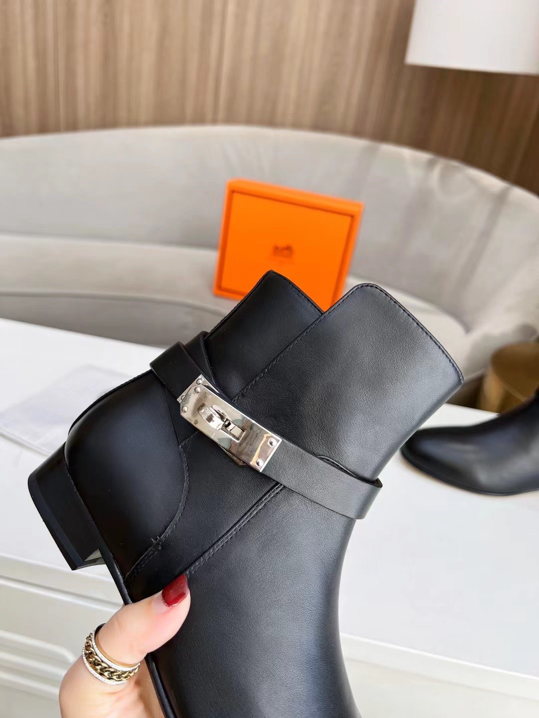 Hermes Frenchie 50 Ankle Boot Black For Women H222091Z 02365 - Soul Replicas