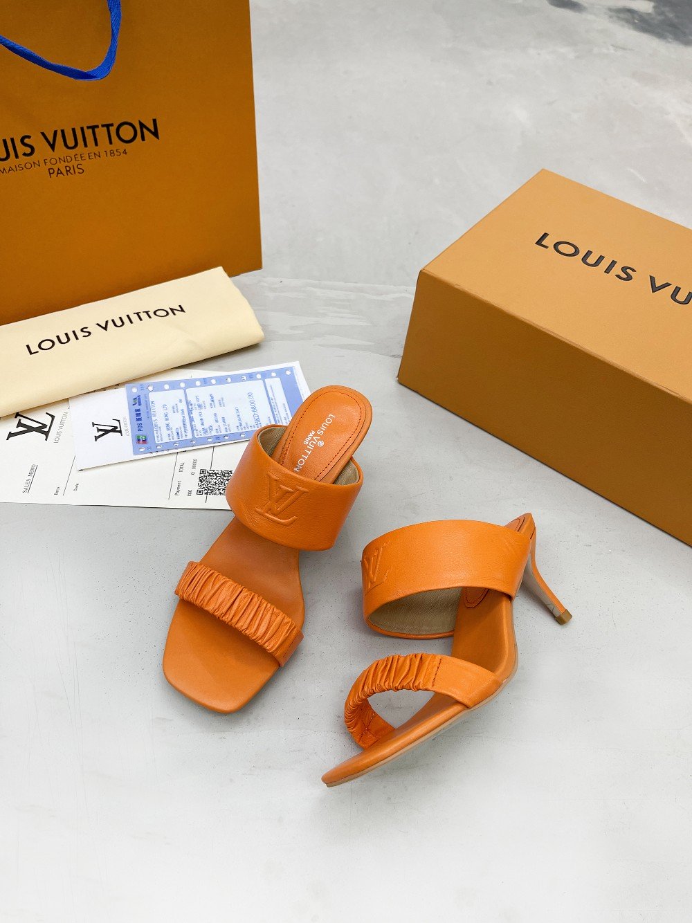 Louis Vuitton Women's Drapy Mule Orange For Women LV - Soul Replicas