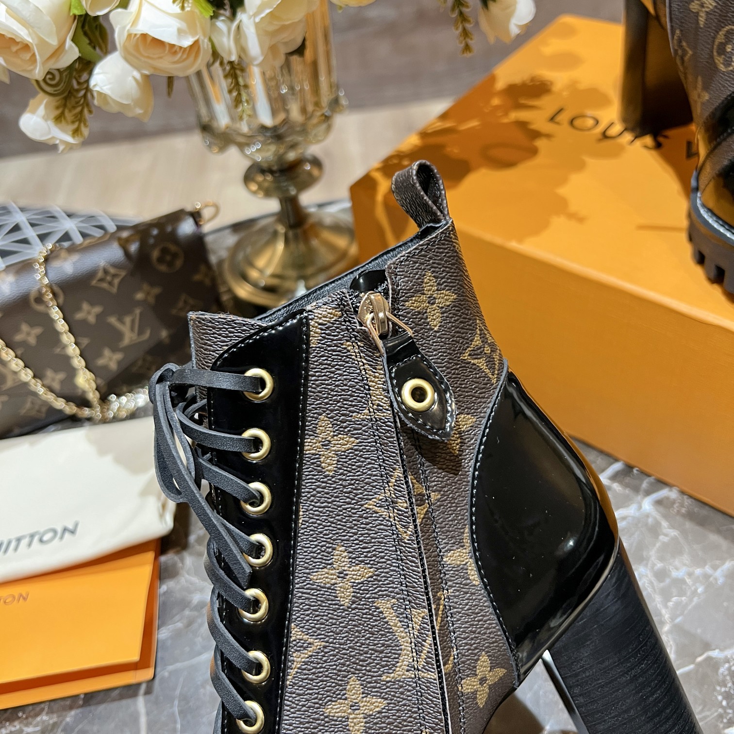 Louis Vuitton Women's Star Trail Ankle Boot Brown For Women LV - Soul Replicas