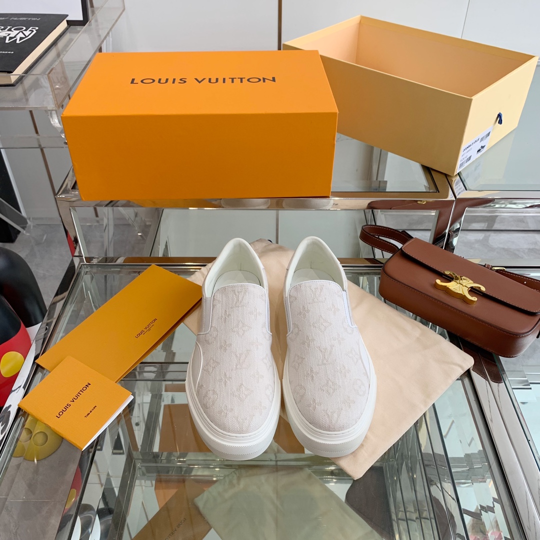 Louis Vuitton Women's Trocadero Slip On White For Women LV - Soul Replicas