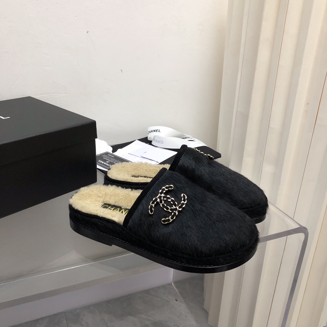 Chanel Women's Mules With Opens Heels Black For Women - Soul Replicas