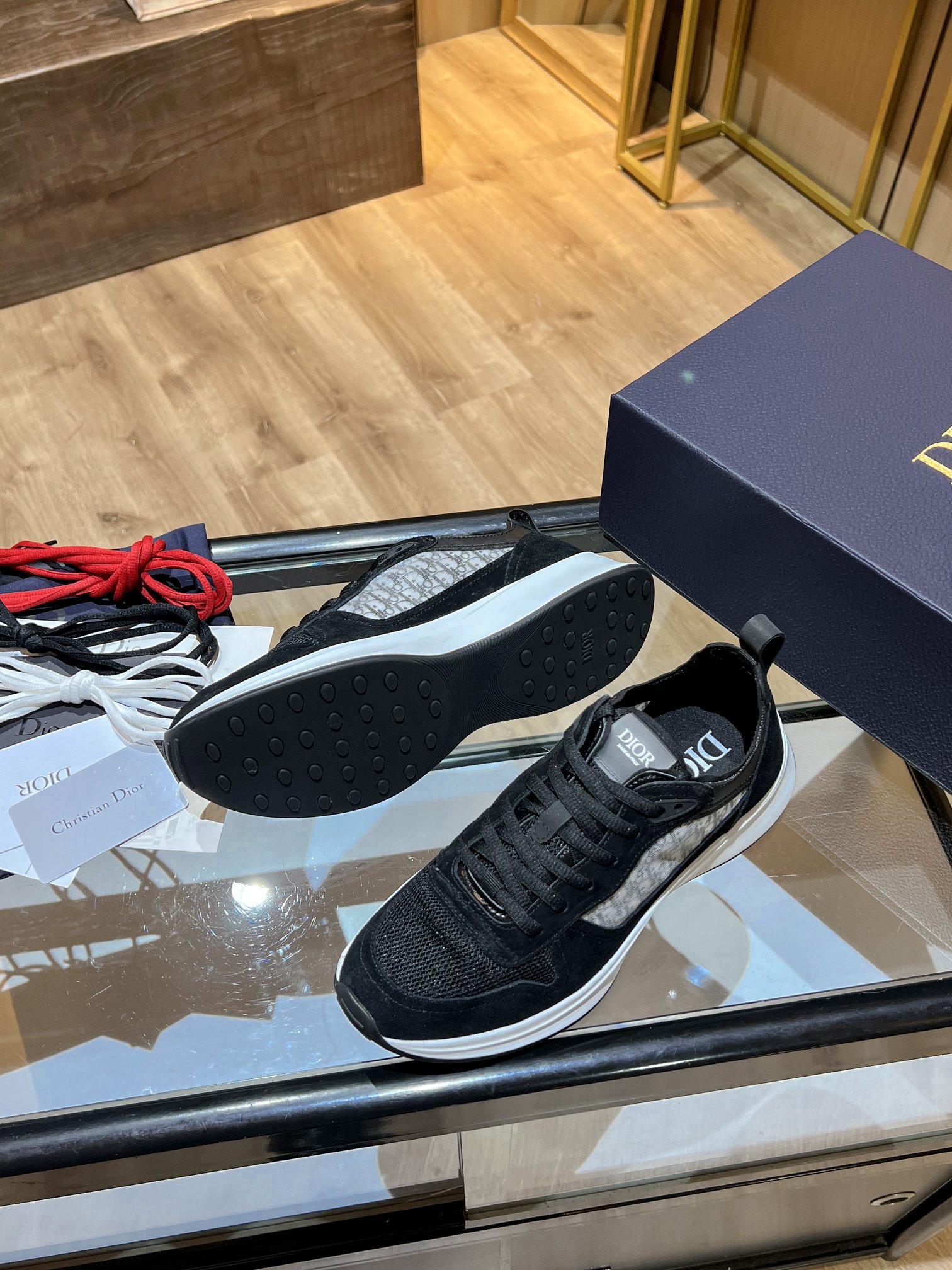 Christian Dior B25 Runner Sneaker Black For Men CD 3SN259ZJF_H968 - Soul Replicas