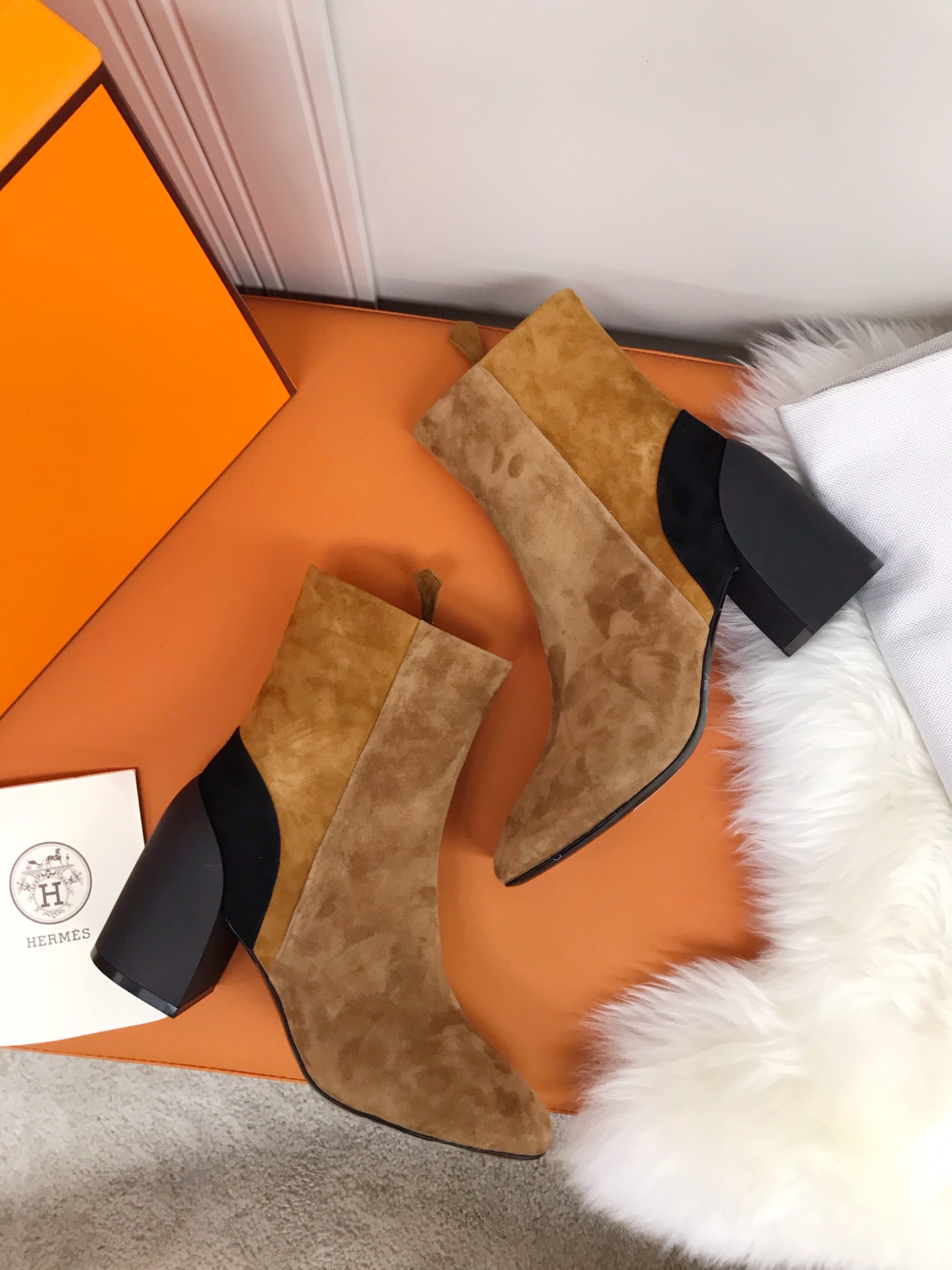 Hermes Brooke Ankle Boots Brown For Women 2.4in/6cm H202045Z E5375 - Soul Replicas