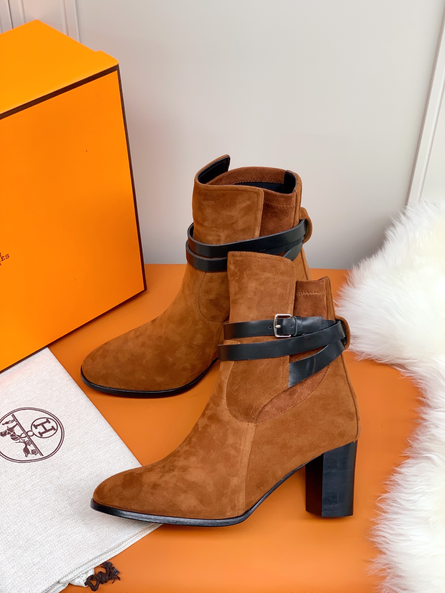 Hermes Frenchie 70 Ankle Boot Brown For Women 2.8in/7cm - Soul Replicas