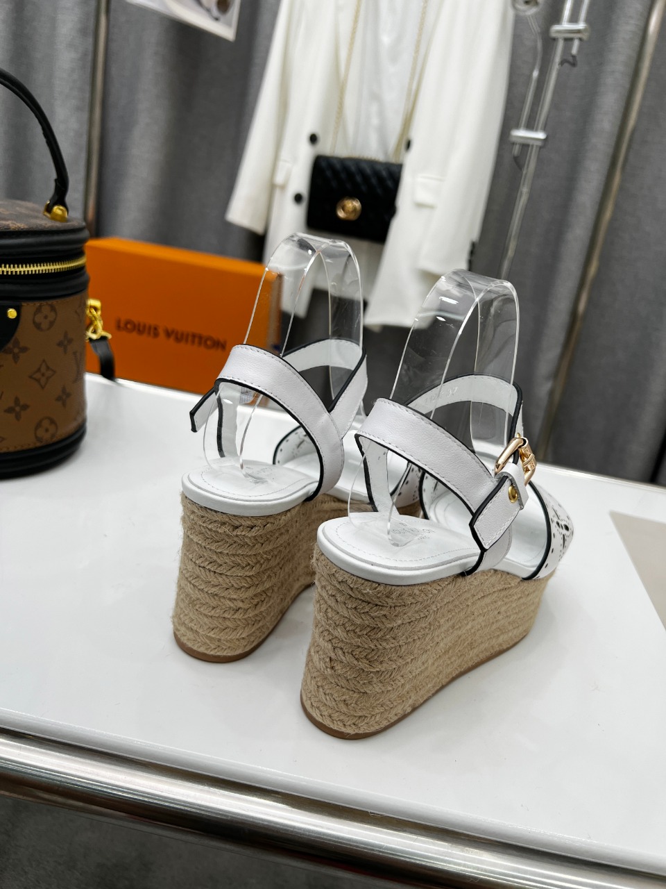 Louis Vuitton Women's Starboard Wedge Sandal White For Women LV 1A9PKT - Soul Replicas