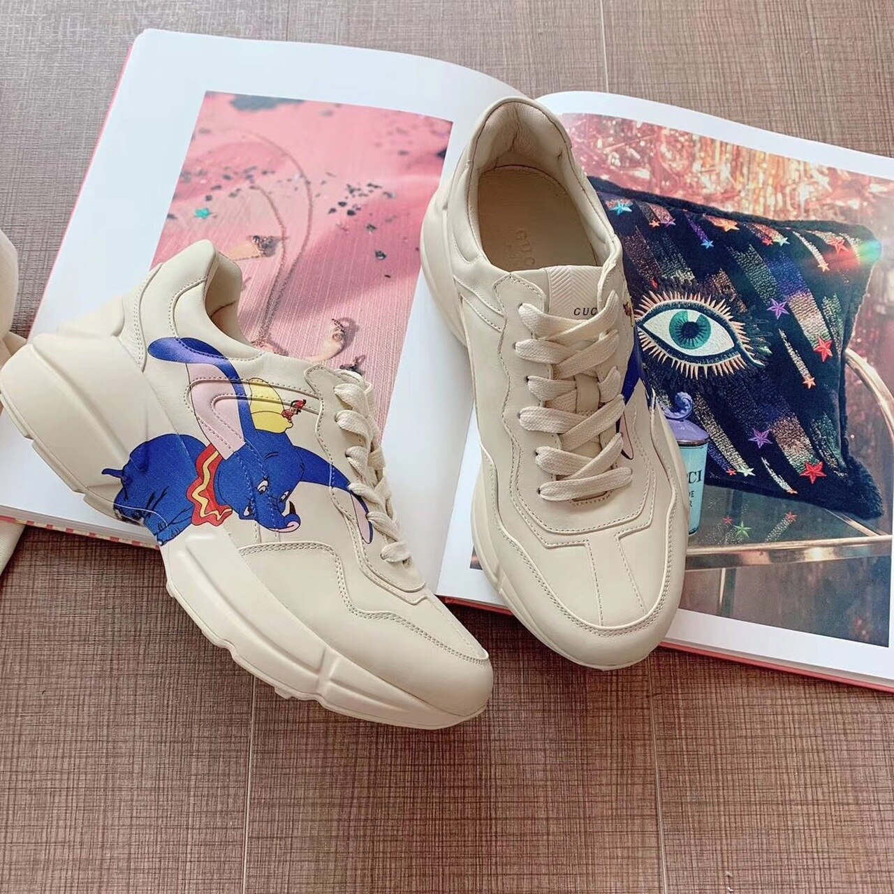 Gucci Women's Rhyton Dumbo Sneaker White For Women Gucci - Soul Replicas