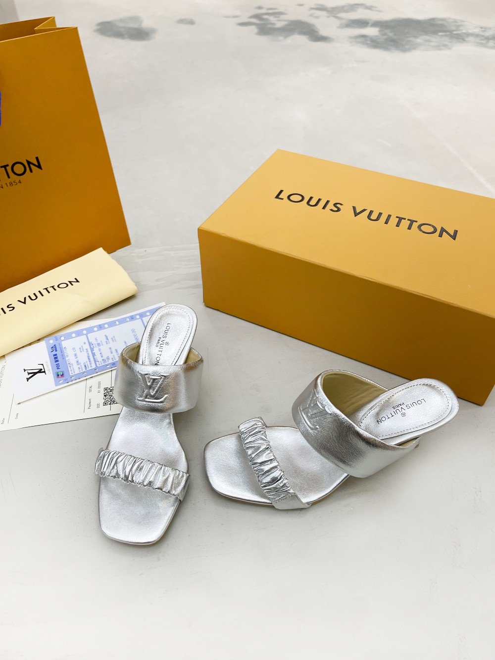Louis Vuitton Women's Drapy Mule Sliver For Women LV - Soul Replicas