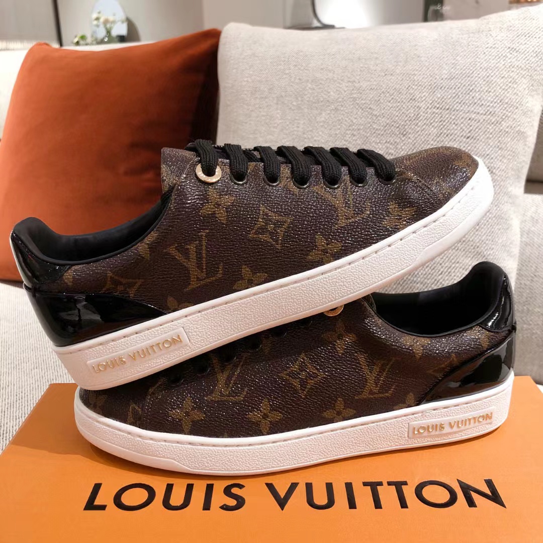 Louis Vuitton Time Out Sneaker Patent Monogram Material Brown For Women LV 1A8FJM - Soul Replicas
