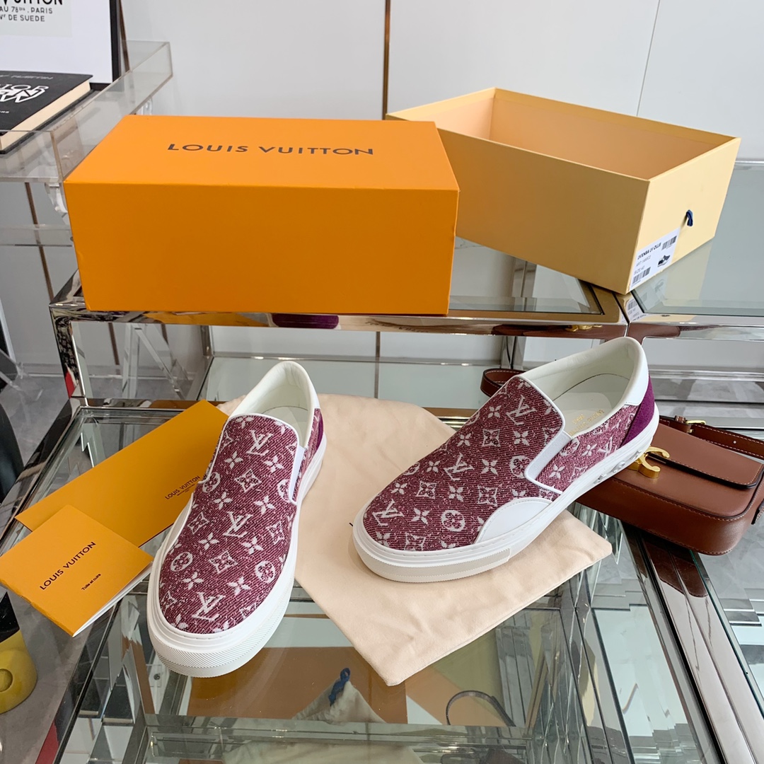 Louis Vuitton Women's Trocadero Slip On Red For Women LV - Soul Replicas