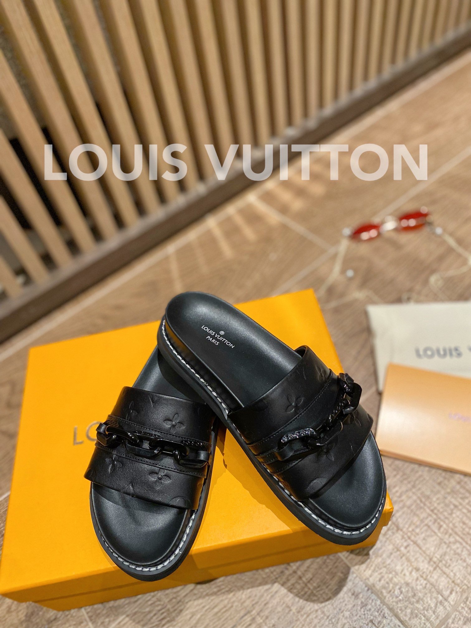 Louis Vuitton Sunset Flat Comfort Mule Black For Women LV - Soul Replicas