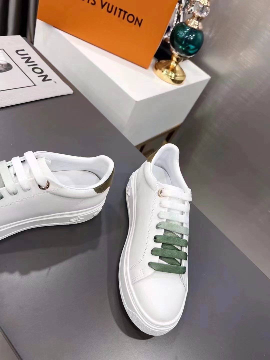 Louis Vuitton Women's Time Out Sneaker Khaki Green For Women LV 1AA1C3 - Soul Replicas