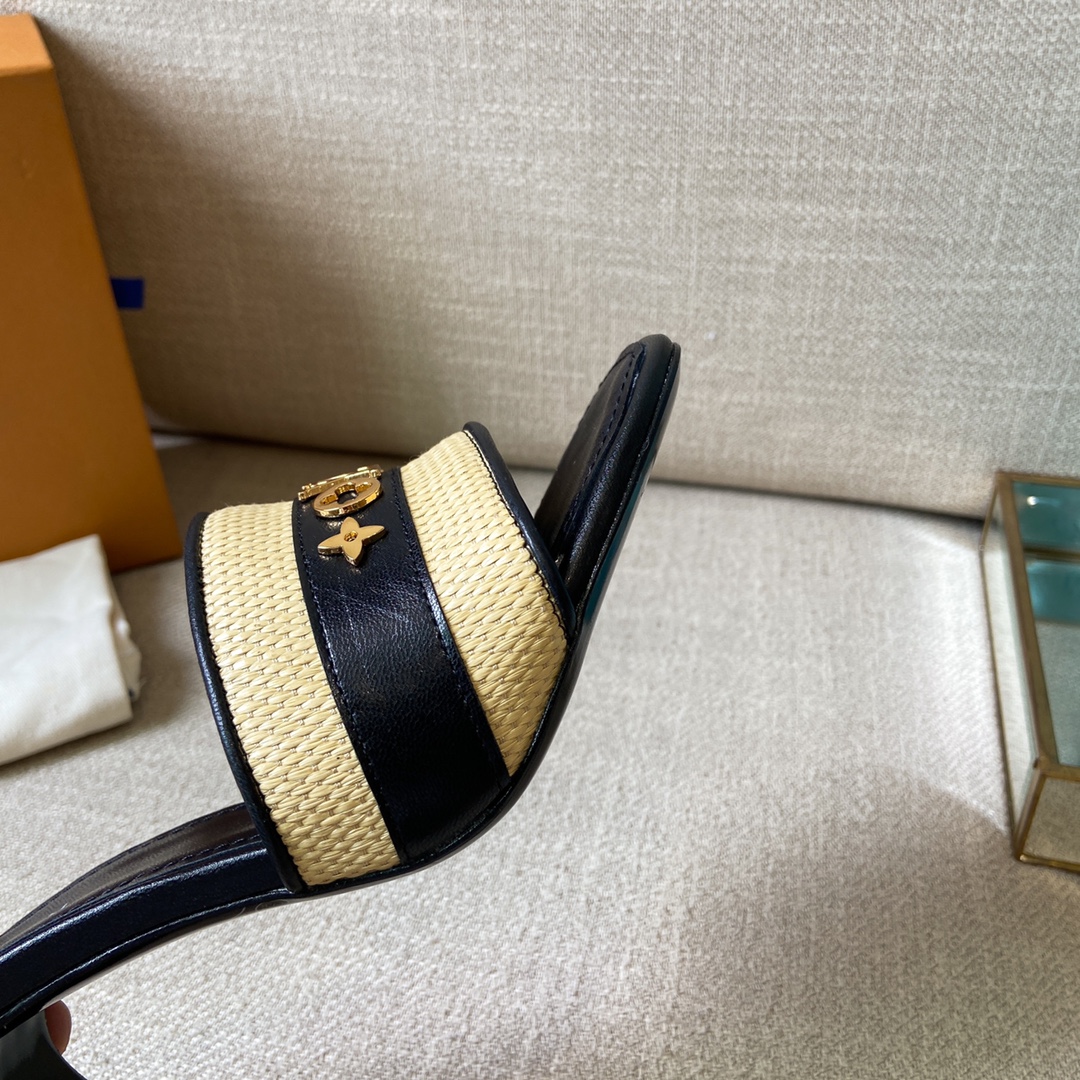 Louis Vuitton Women's Lock It Mule Black For Women LV 3.7in/9.5cm - Soul Replicas