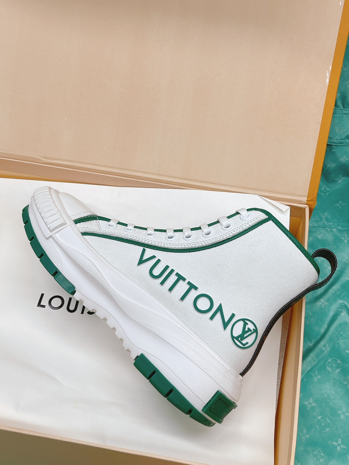 Louis Vuitton Women's LV Squad Sneaker Boot Green For Women LV - Soul Replicas