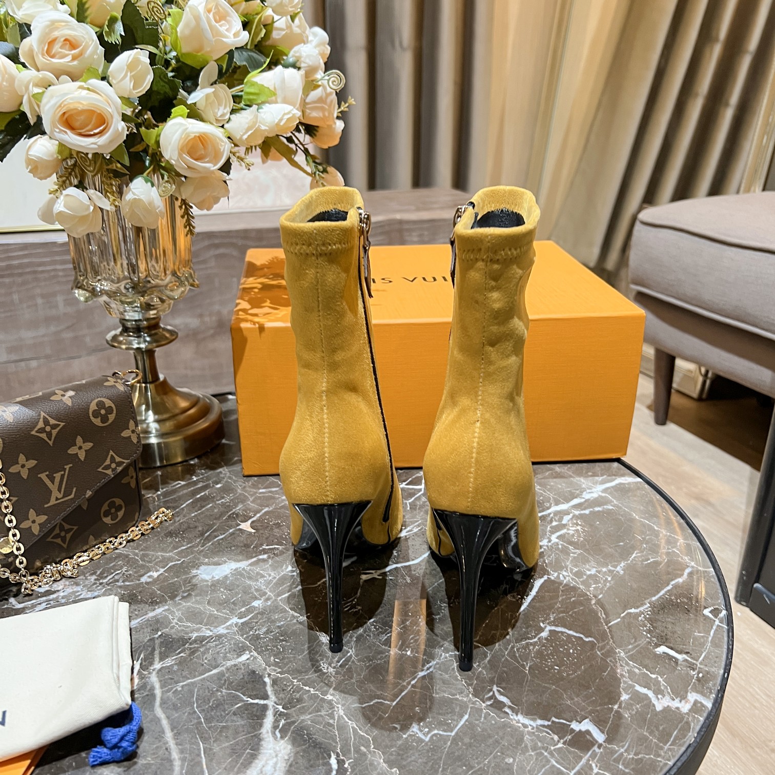 Louis Vuitton Women's Cherie Ankle Boots Yellow Women LV - Soul Replicas