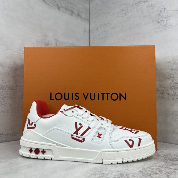 Louis Vuitton Women's LV Trainer Sneaker Red For Women LV - Soul Replicas
