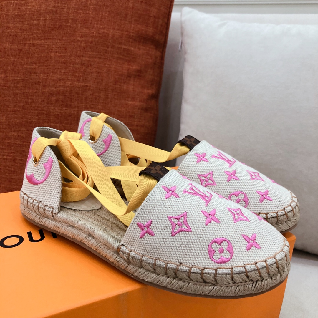 Louis Vuitton Women's Starboard Flat Espadrille Pink For Women LV - Soul Replicas