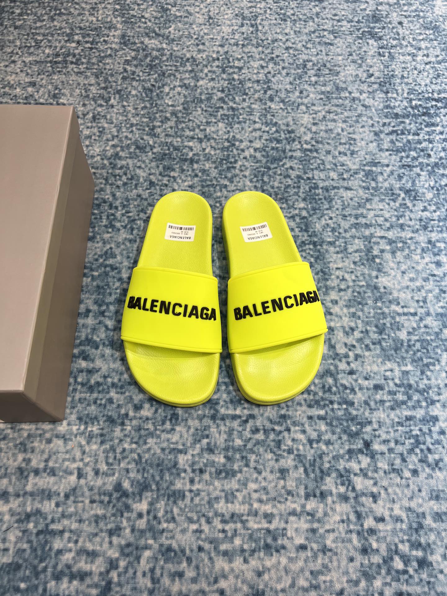 Balenciaga Pool Slide Sandal Yellow For Women - Soul Replicas
