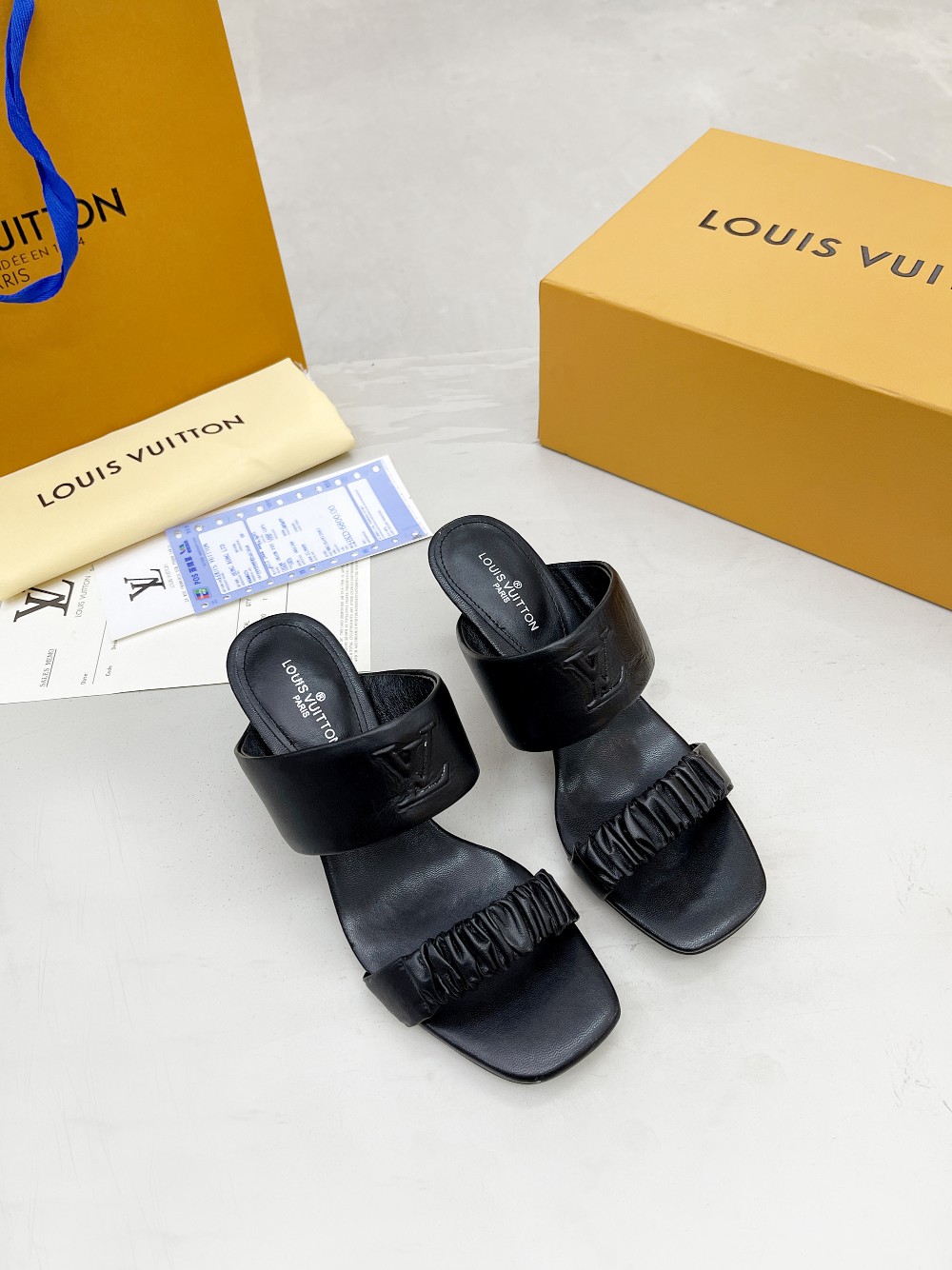 Louis Vuitton Women's Drapy Mule Black For Women LV 1AAB39 - Soul Replicas