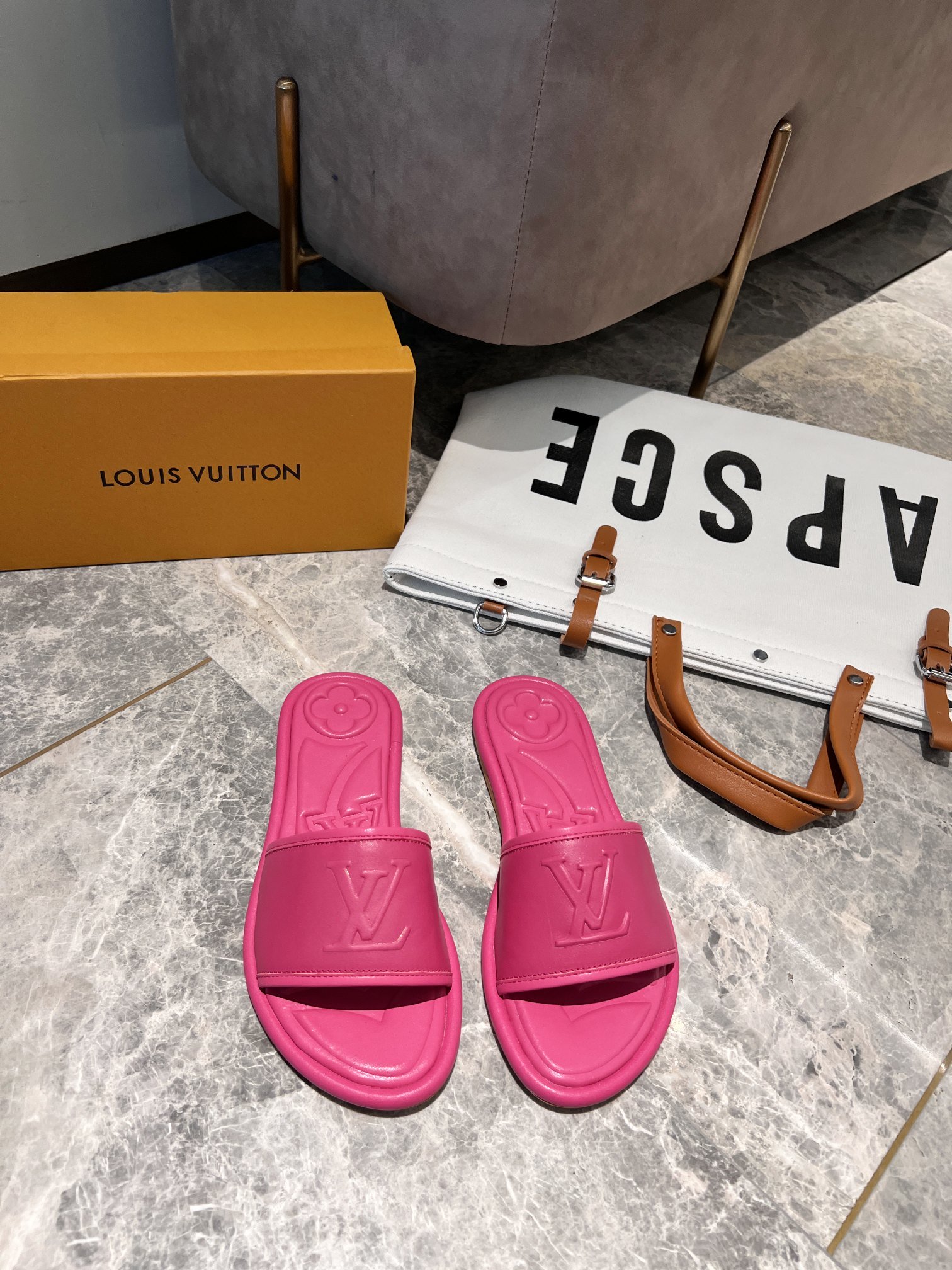 Louis Vuitton Women's Magnetic Flat Mule Fuchsia Pink For Women LV 1AA1MN - Soul Replicas