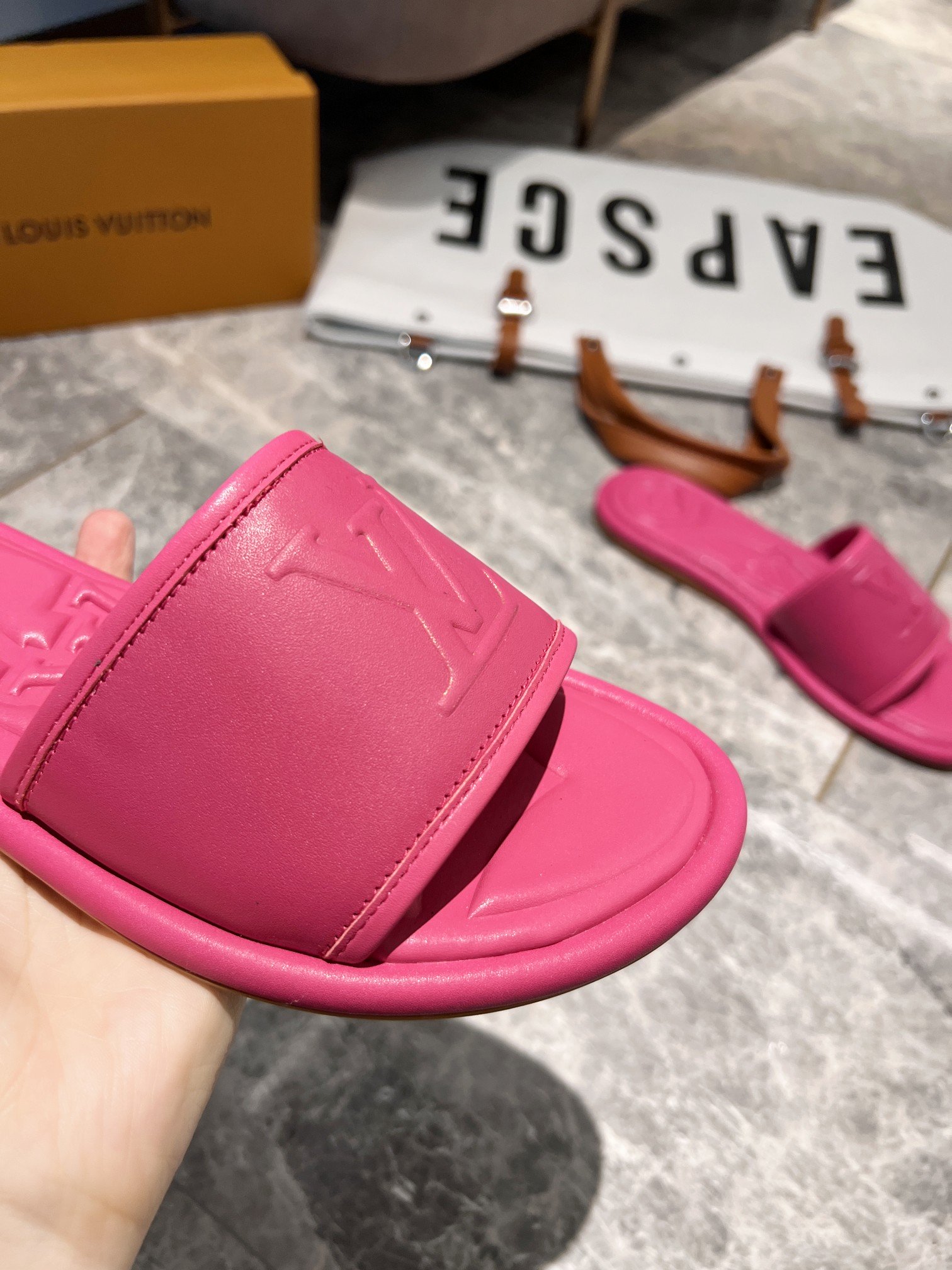 Louis Vuitton Women's Magnetic Flat Mule Fuchsia Pink For Women LV 1AA1MN - Soul Replicas